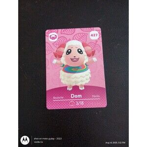 Nintendo Animal Crossing Dom Amiibo Card